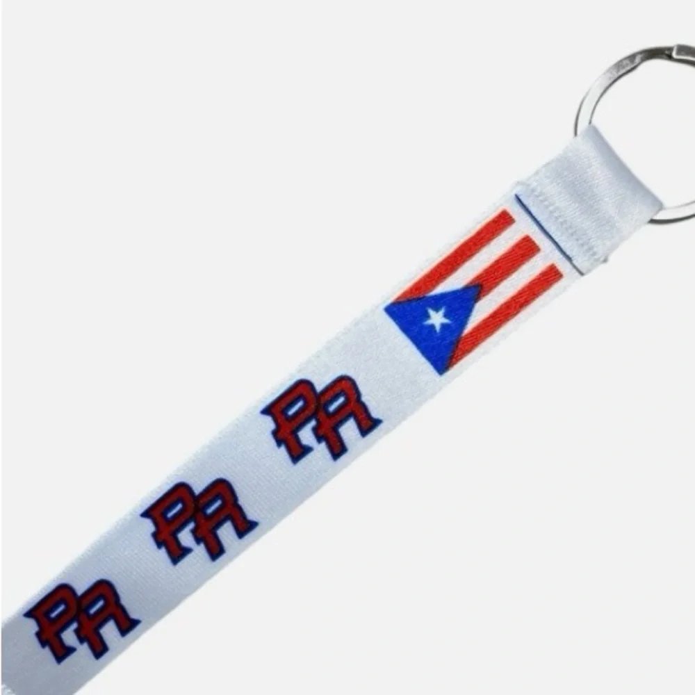 🩷. #7024. Blue, Red & White Puerto Rico Flag Lanyards - Pack of Assorted Colors